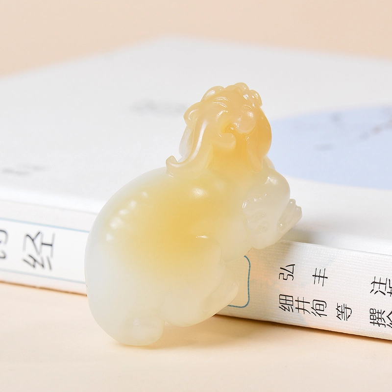 世存 带糖色 貔貅小把件 其他 和田玉 男女同款情侣款 白玉