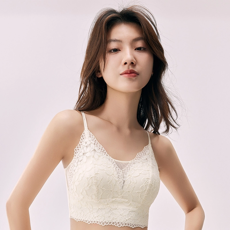 浪莎 聚拢上托提拉法式蕾丝文胸收副乳防外扩防勒痕时尚内衣无钢圈亲肤胸罩 女款 礼袋装