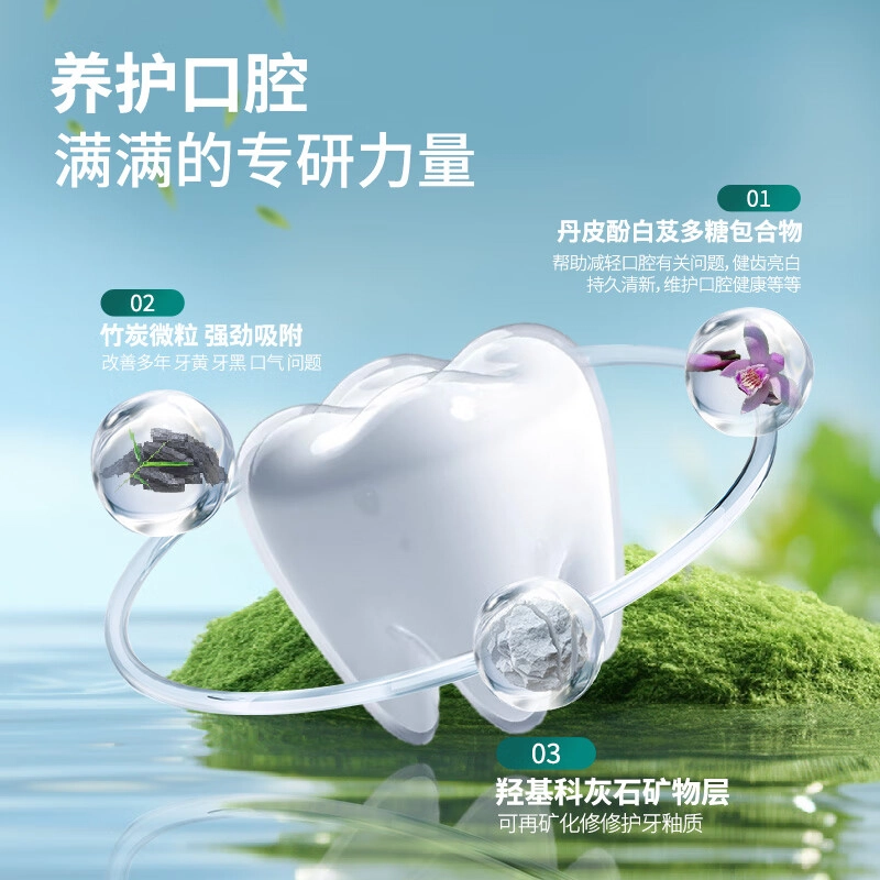 皓齿健 情侣款好礼组合去黄护龈防蛀洁白牙齿去茶渍去咖啡渍牙结石便携随身持久留香牙膏/漱口水 去牙渍清新口气清洁