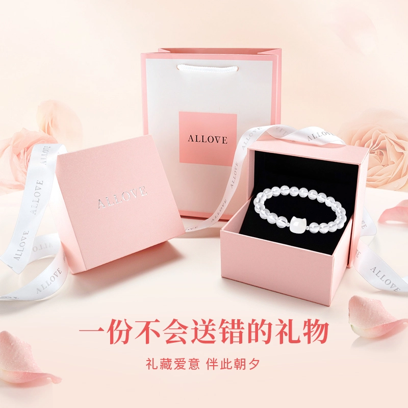 完美爱 招财猫咪 新中式国潮小众设计萌趣可爱猫头通勤百搭日常手饰#好运 招财纳福财源滚滚八方来财 黑曜石 手串 男女同款情侣款