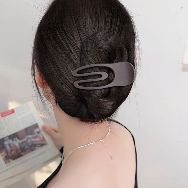贯古今 发量少女后脑勺盘发鸭嘴夹简约横夹一字夹半扎 发夹 女款