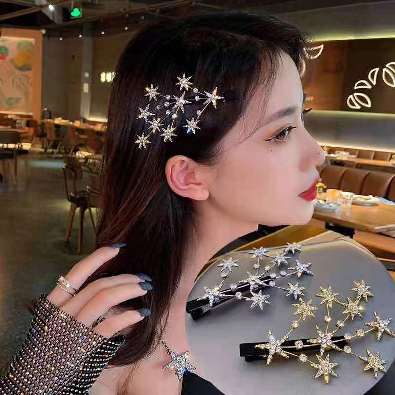贯古今 韩版满天星侧边边夹森系发卡仙女夹子头饰 发夹 女款