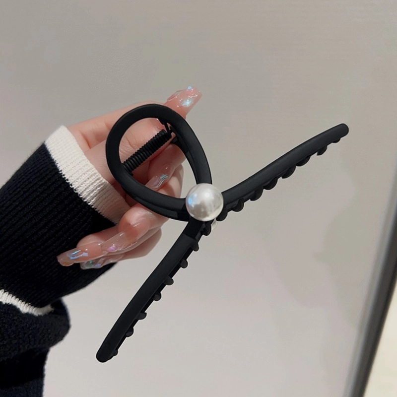 贯古今 大号珍珠抓夹发量多气质后脑勺高端鲨鱼夹子 合金 发夹 女款