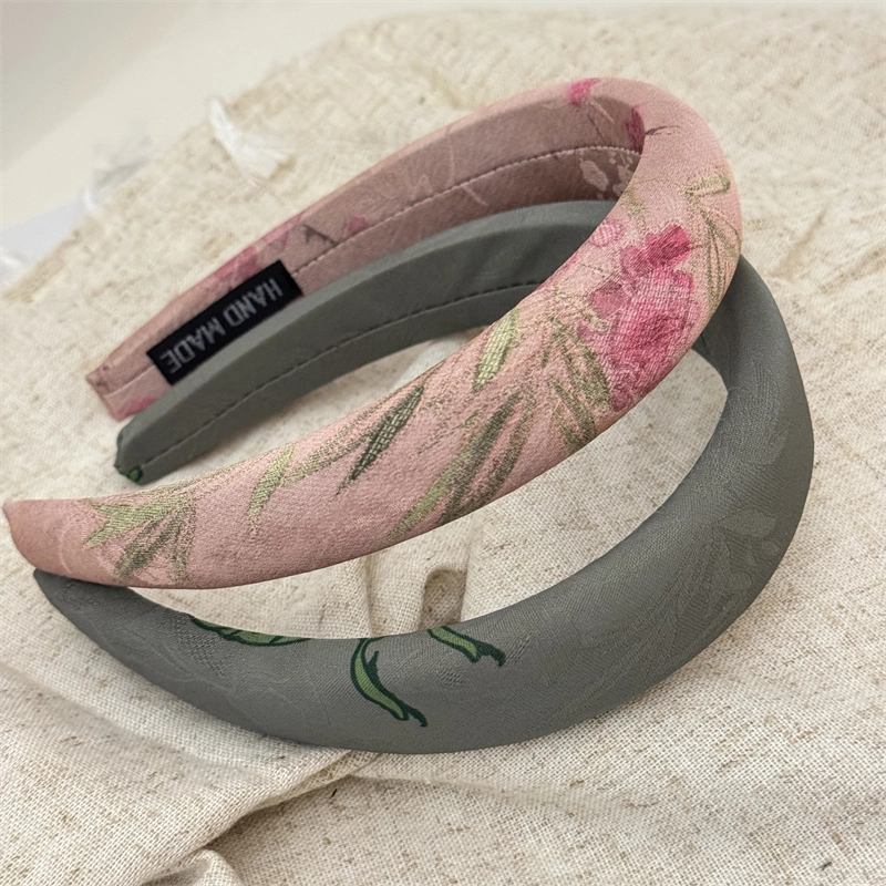 贯古今 原创做旧复古印花海绵布艺中古风头箍显脸小气质压发发卡 发箍 女款
