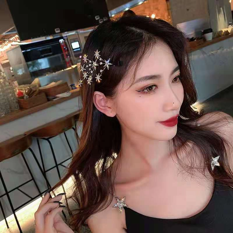 贯古今 韩版满天星侧边边夹森系发卡仙女夹子头饰 发夹 女款