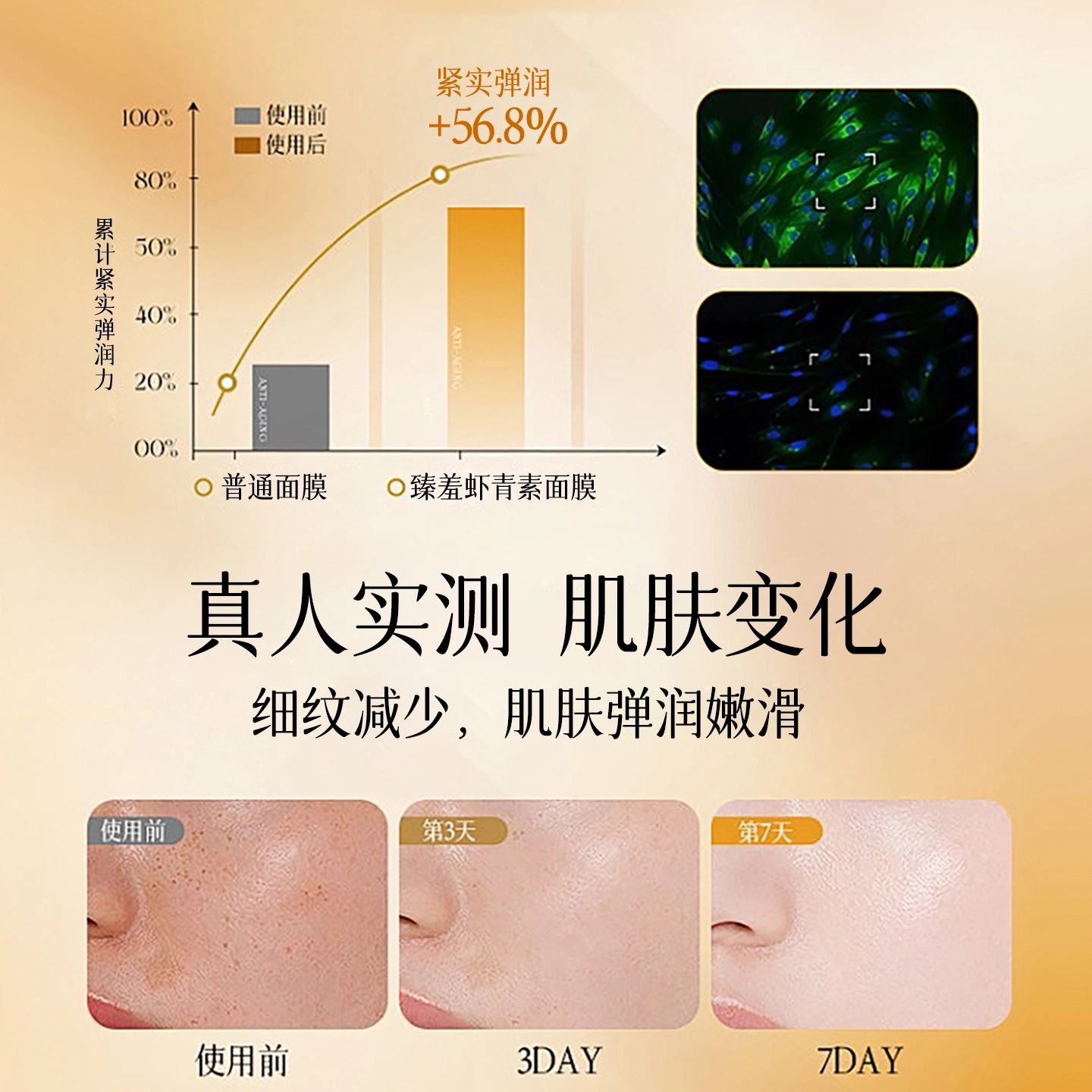 臻羞 虾青素双抗弹润紧致面膜 抗糖淡纹舒缓