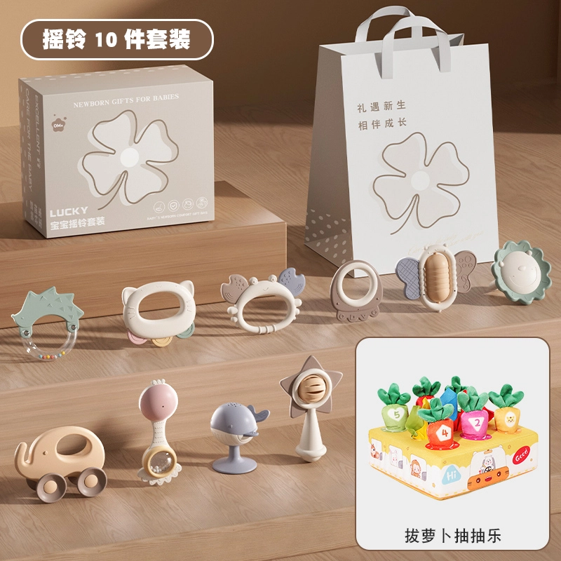 顽兔 婴儿手摇铃 磨牙胶可啃咬 早教益智玩具