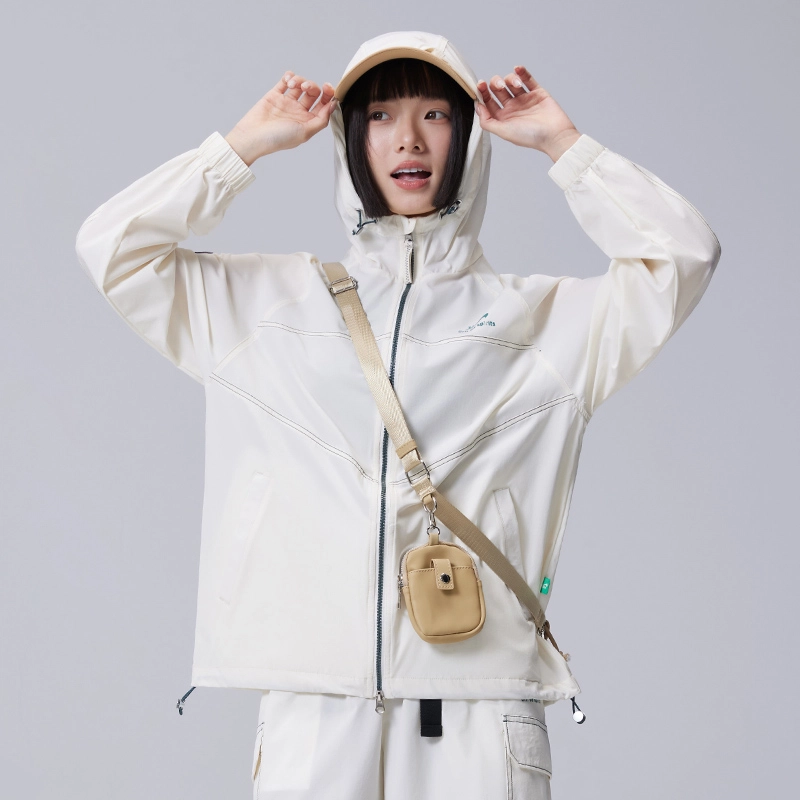 贵人鸟 拼接宽松百搭休闲连帽抽绳防晒服 男女同款