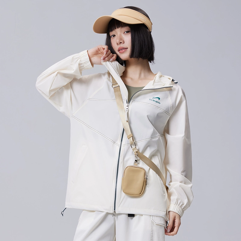 贵人鸟 拼接宽松百搭休闲连帽抽绳防晒服 男女同款