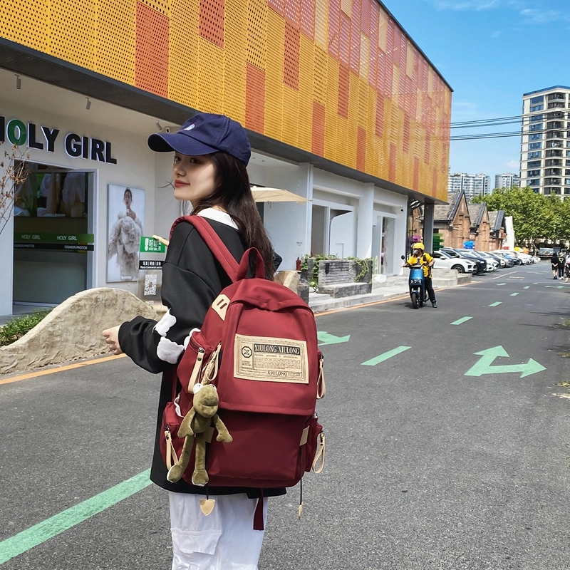 出行必备 大容量旅游背包 通勤包包 时尚旅行日系休闲女生潮流 尼龙 书包背包双肩包 多色 男女同款情侣款