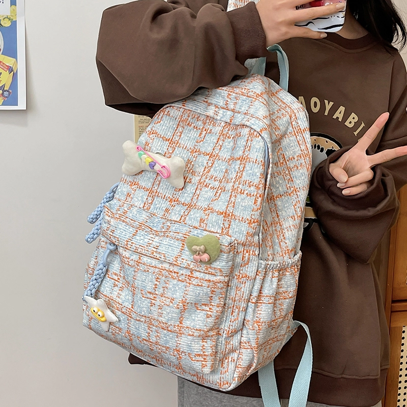 小众设计 高级质感 韩版女轻便大容量 高级感 通勤包包 涤纶 双肩包背包 出行必备 男女同款情侣款 多色