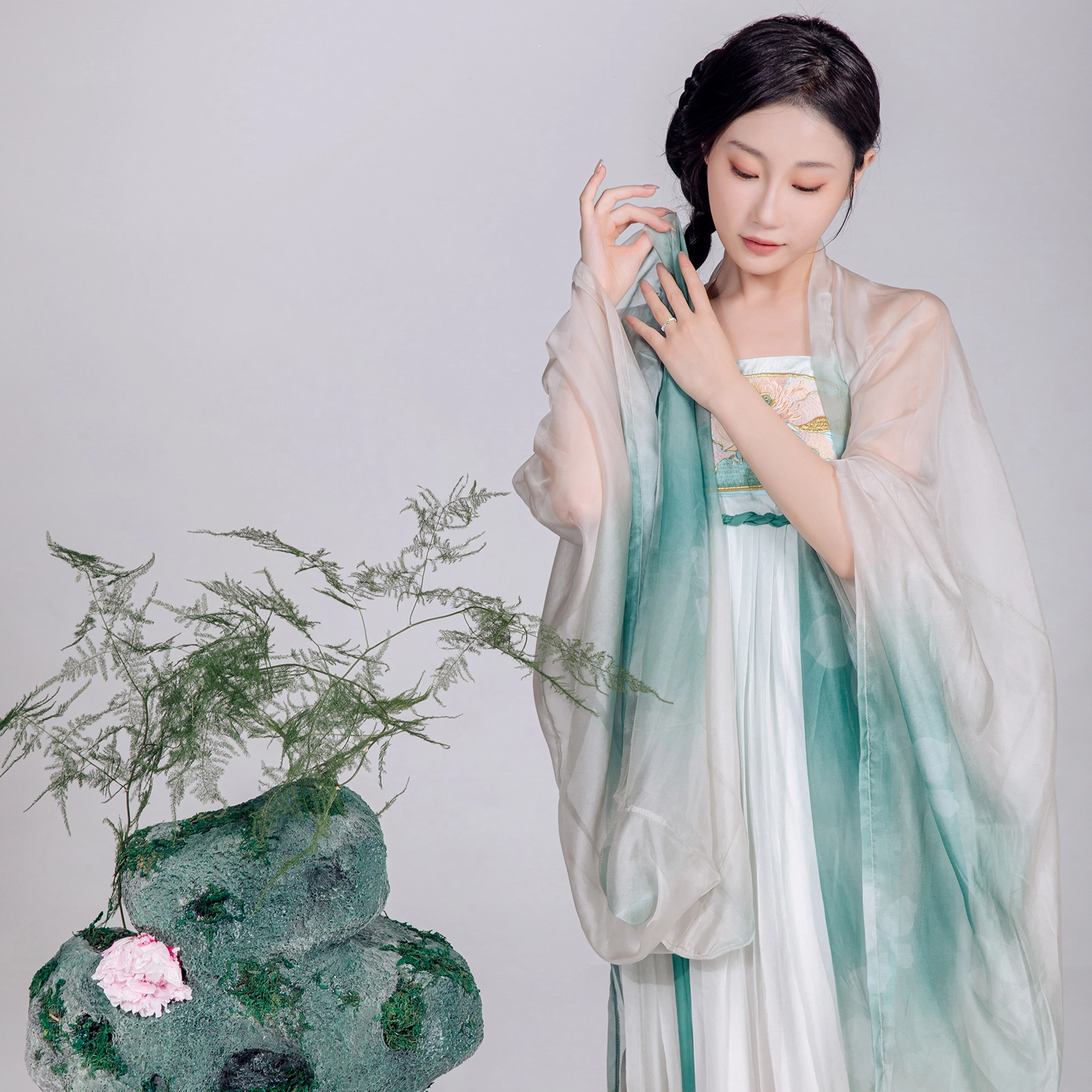 吉珂 爱情萌芽情侣对戒一对 小众设计森系叶子爱心戒指花芽设计开口指环精致微镶锆石戒指告白表白情侣 学生 精美礼盒