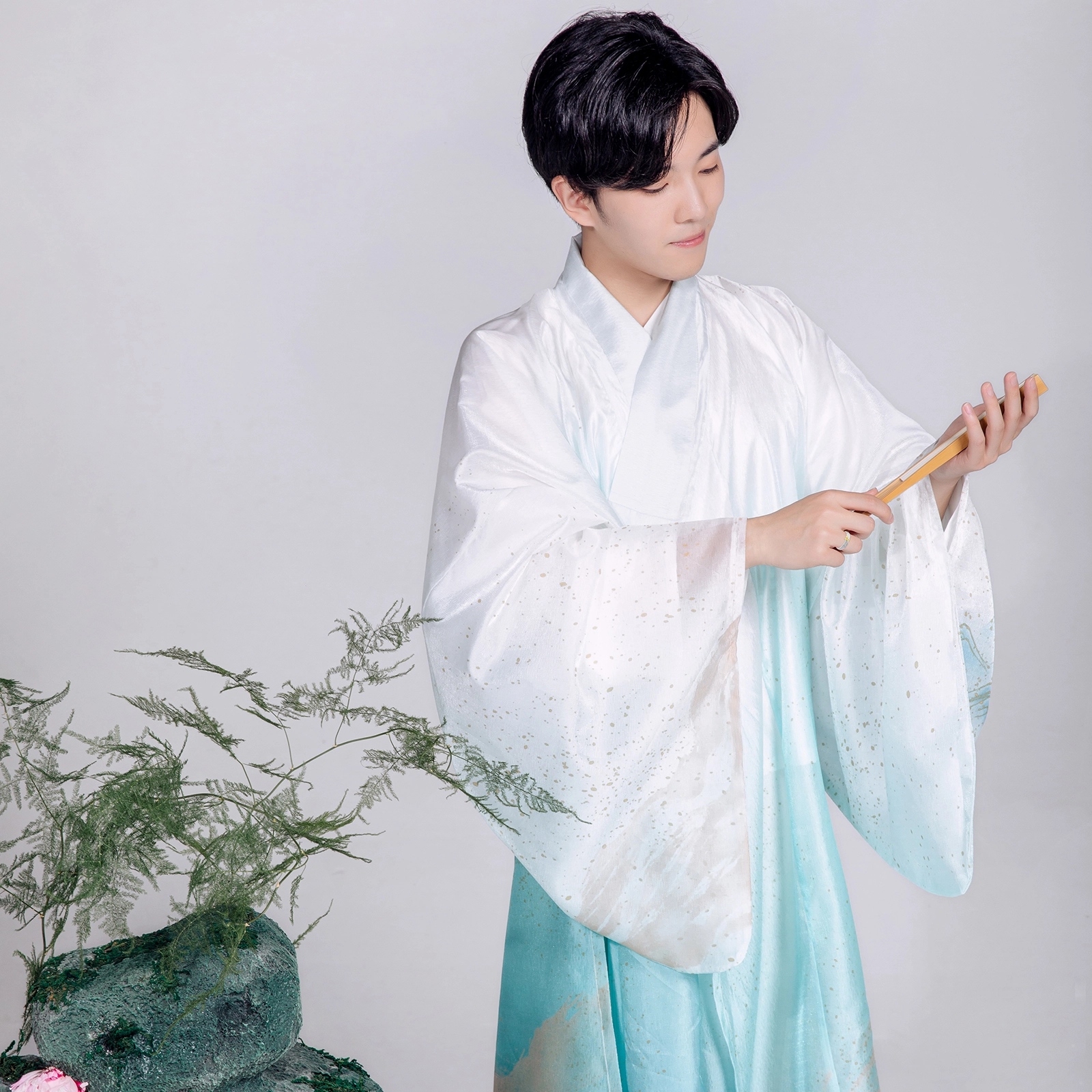 吉珂 爱情萌芽情侣对戒一对 小众设计森系叶子爱心戒指花芽设计开口指环精致微镶锆石戒指告白表白情侣 学生 精美礼盒