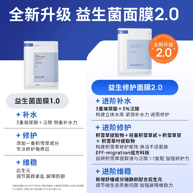 瑷尔博士 玻尿酸补水保湿积雪草熬夜舒缓修护面膜 体验装