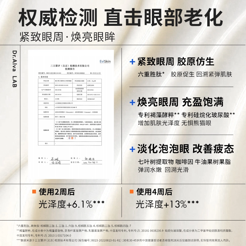 瑷尔博士 眼霜提拉紧致补水保湿滋润眼周熬夜精华液