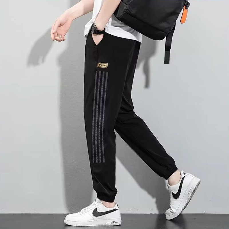 虫小绿 凉感宽松舒适透气百搭潮牌运动时尚九分束脚休闲裤 男女同款