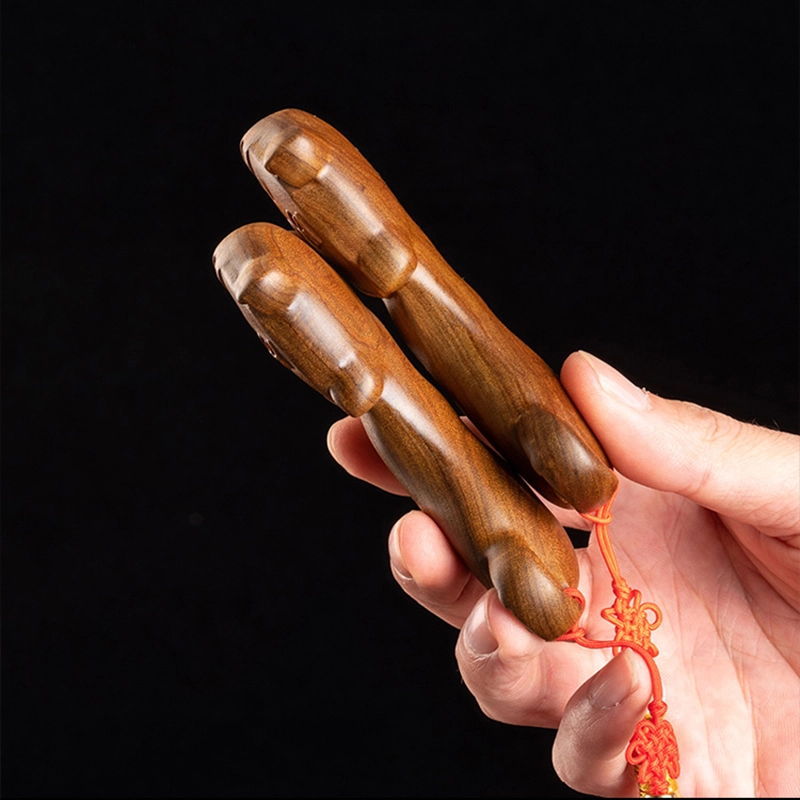 悦语 檀木按摩梳可爱老虎头疗头皮木梳子刮痧经络解压按摩梳实用
