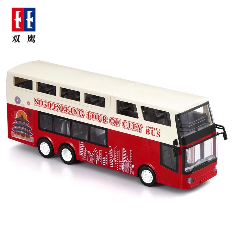 双鹰 香港双层巴士超大号汽车模型可开门 遥控玩具
