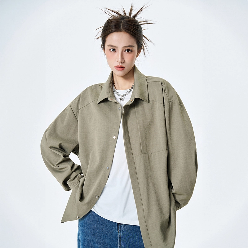 寻星记 纯色工装打造街头潮流感衬衫 男女同款