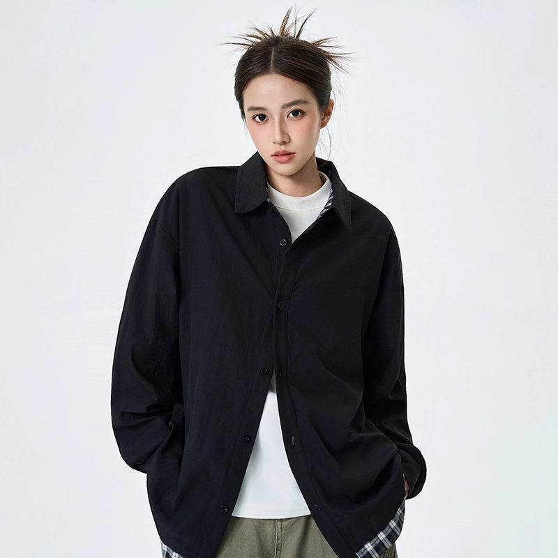 寻星记 盐系穿搭首选 中性风假两件衬衫 男女同款