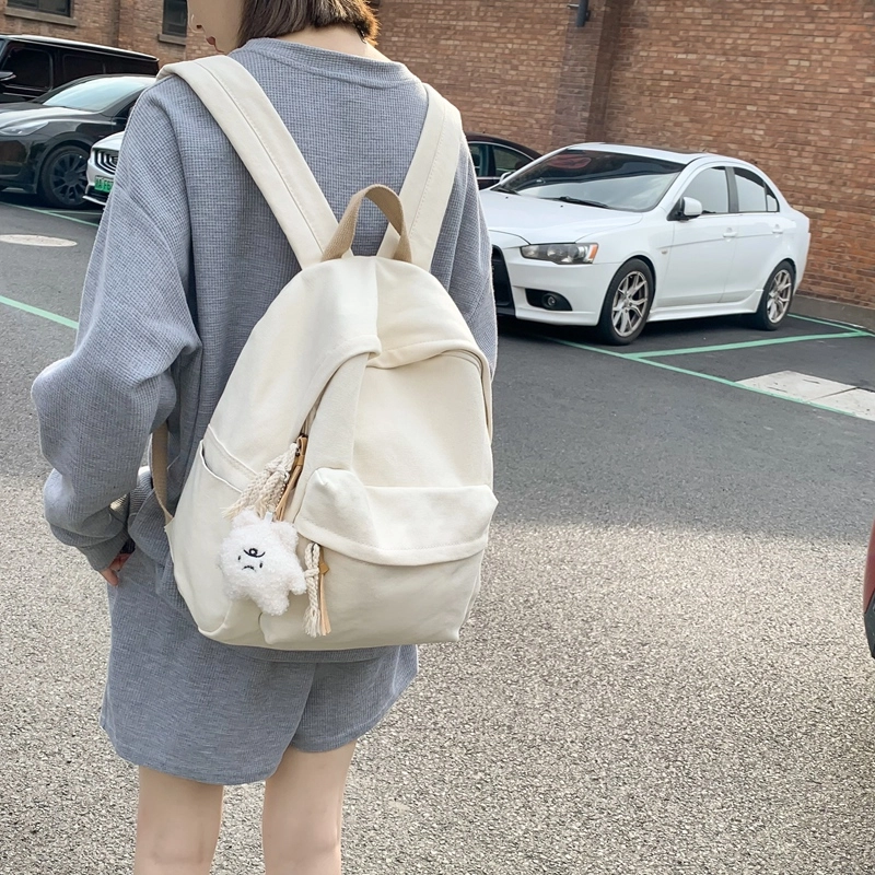 醇龙 日系韩版小清新校园 帆布 书包背包双肩包 常规 男女同款情侣款 黑色/白色/黄色/蓝色/绿色