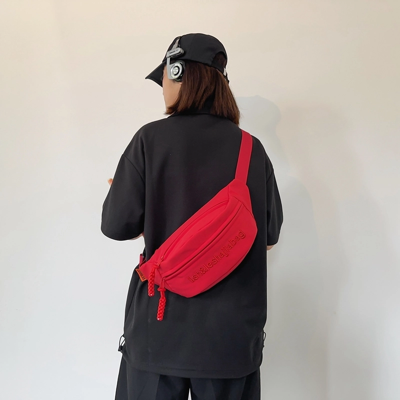 醇龙 单肩包简约百搭时尚纯色轻便尼龙多功能休闲男女胸包 多色