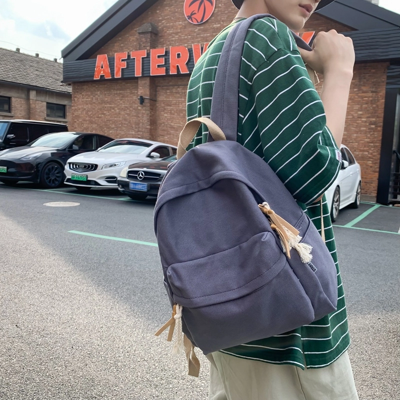 醇龙 日系韩版小清新校园 帆布 书包背包双肩包 常规 男女同款情侣款 黑色/白色/黄色/蓝色/绿色