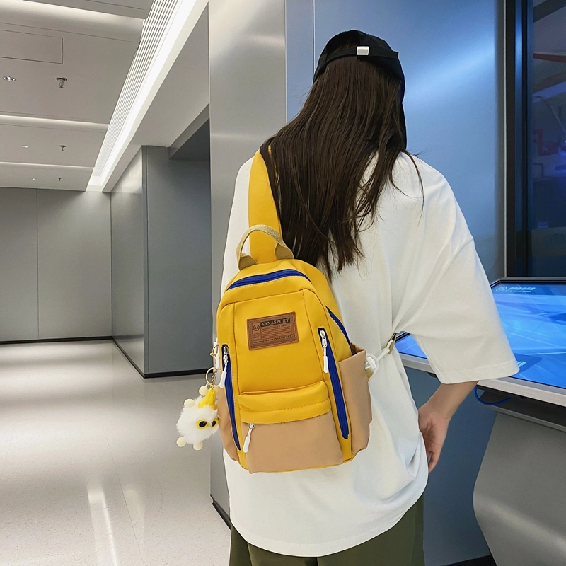醇龙 胸包 男女同款 大学生简约旅行高中初中生 尼龙 多色