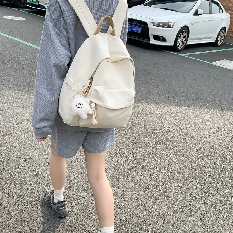 醇龙 日系韩版小清新校园 帆布 书包背包双肩包 常规 男女同款情侣款 黑色/白色/黄色/蓝色/绿色