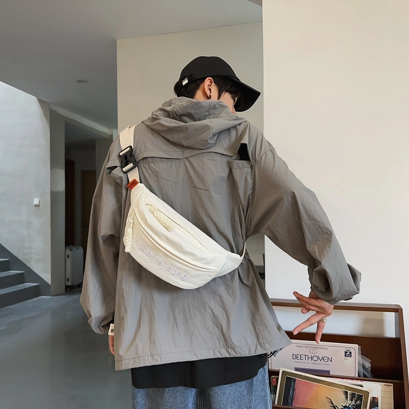 醇龙 单肩包简约百搭时尚纯色轻便尼龙多功能休闲男女胸包 多色