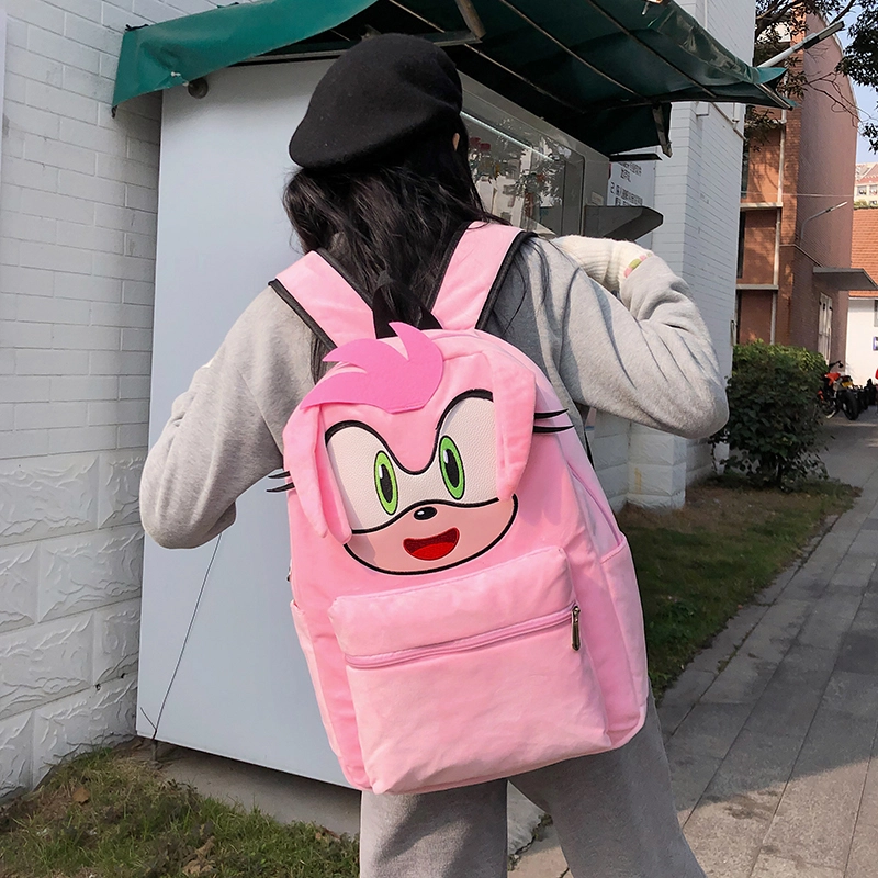 醇龙双肩包大容量粉色小学生背包卡通动漫可爱学生书包女毛绒多色