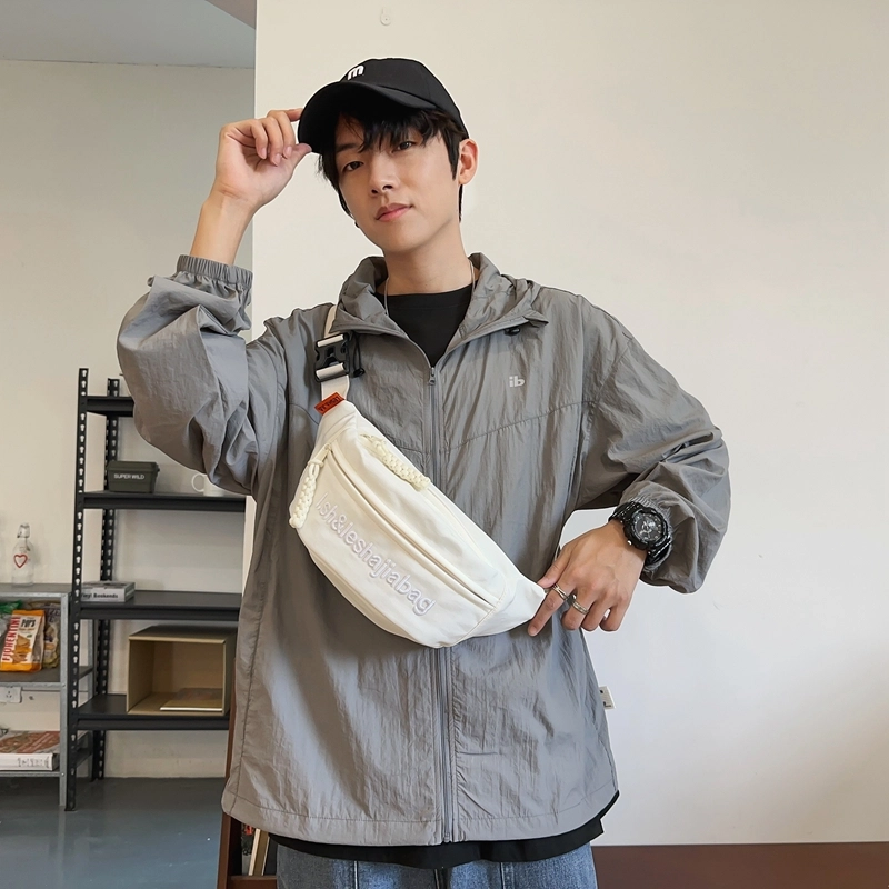 醇龙 单肩包简约百搭时尚纯色轻便尼龙多功能休闲男女胸包 多色