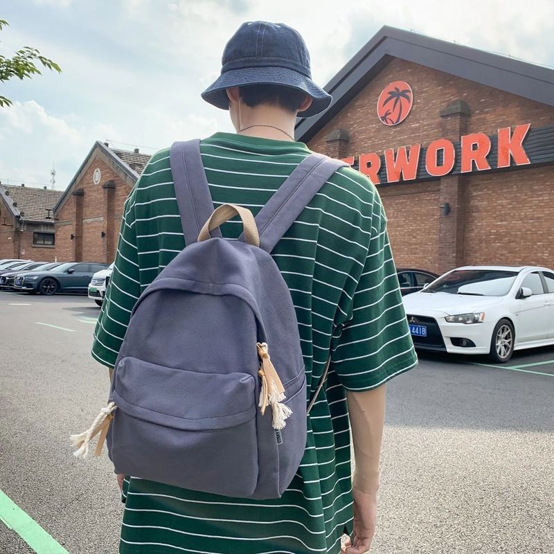醇龙 日系韩版小清新校园 帆布 书包背包双肩包 常规 男女同款情侣款 黑色/白色/黄色/蓝色/绿色