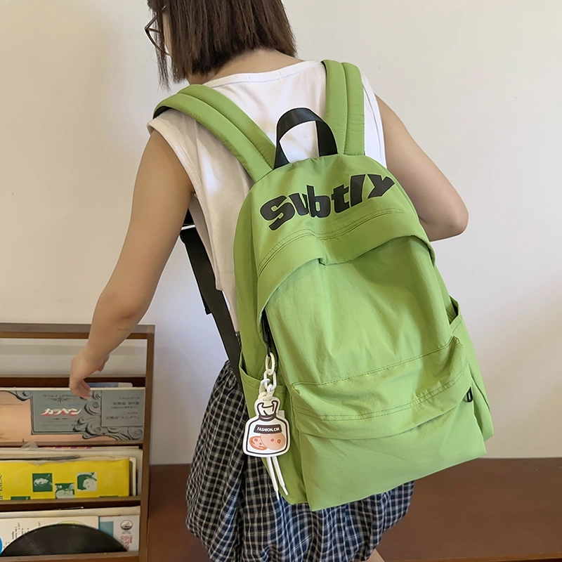 醇龙 日系书包高中大学生初中生结实韩版大容量百搭校园潮 尼龙 双肩包 男女同款情侣款 黑色/卡其色/绿色/白色/紫色
