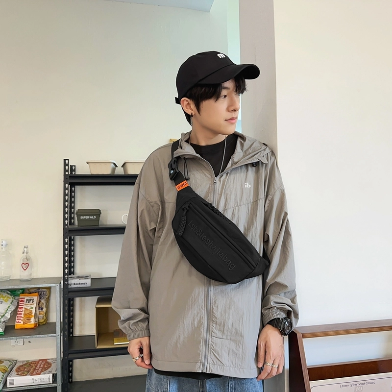醇龙 单肩包简约百搭时尚纯色轻便尼龙多功能休闲男女胸包 多色