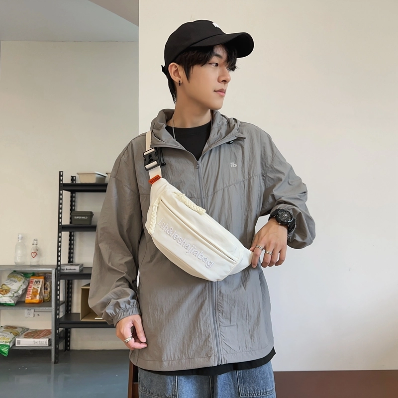 醇龙 单肩包简约百搭时尚纯色轻便尼龙多功能休闲男女胸包 多色