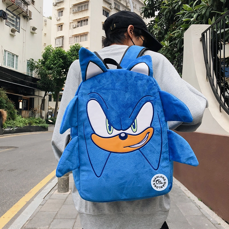 醇龙 卡通初高中大学生高颜值可爱小众设计感轻便 毛绒 书包双肩包 常规 男女同款情侣款 黑色/蓝色/黄色
