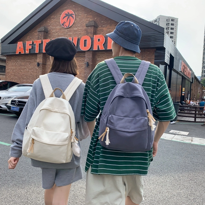 醇龙 日系韩版小清新校园 帆布 书包背包双肩包 常规 男女同款情侣款 黑色/白色/黄色/蓝色/绿色