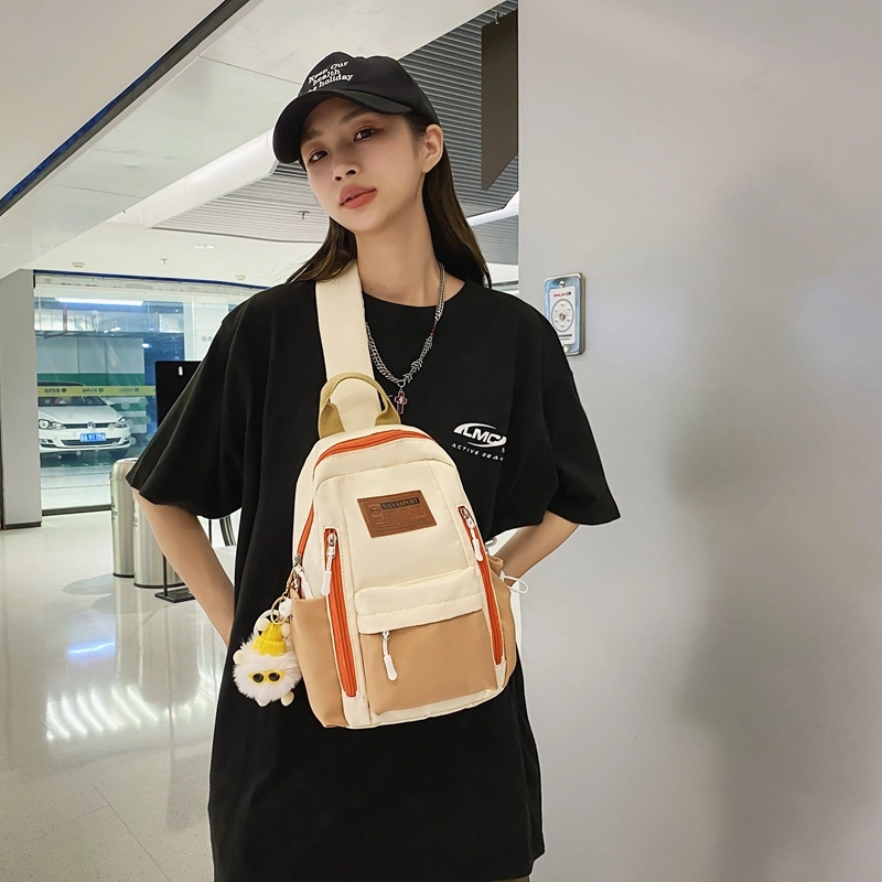 醇龙 胸包 男女同款 大学生简约旅行高中初中生 尼龙 多色
