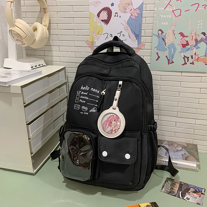 醇龙 高颜值书包简约休闲大容量旅行背包森系娃娃痛包 尼龙 双肩包 男女同款情侣款 多色