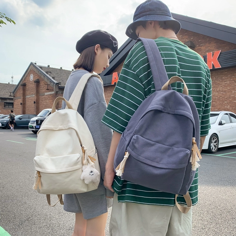 醇龙 日系韩版小清新校园 帆布 书包背包双肩包 常规 男女同款情侣款 黑色/白色/黄色/蓝色/绿色