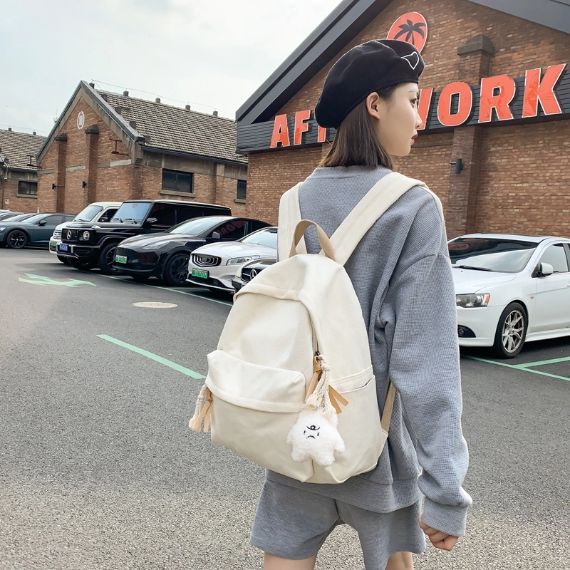 醇龙 日系韩版小清新校园 帆布 书包背包双肩包 常规 男女同款情侣款 黑色/白色/黄色/蓝色/绿色