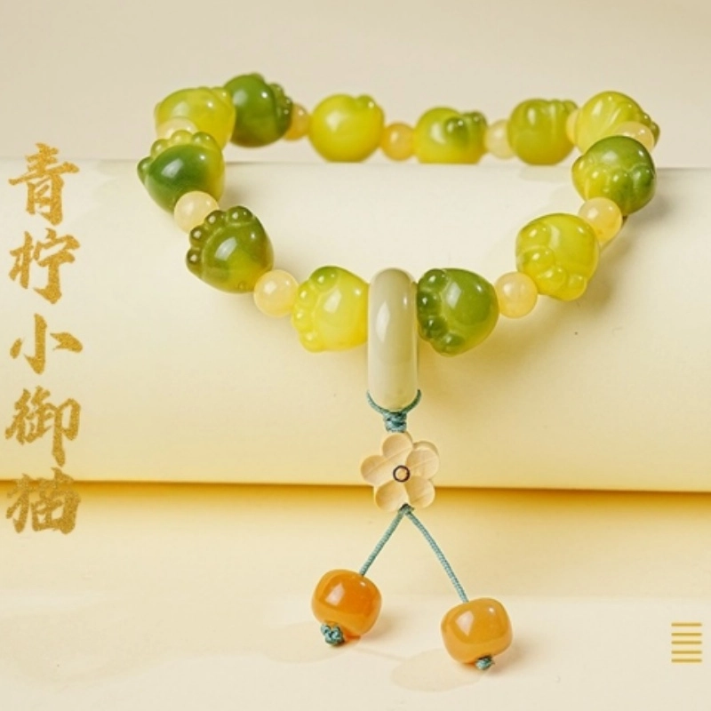 赤藤 招财进宝八方来财好运连连猫爪小清新独特设计感可爱轻奢复古国潮文玩盘玩绕指柔高级感猫爪 菩提根 手串 女款