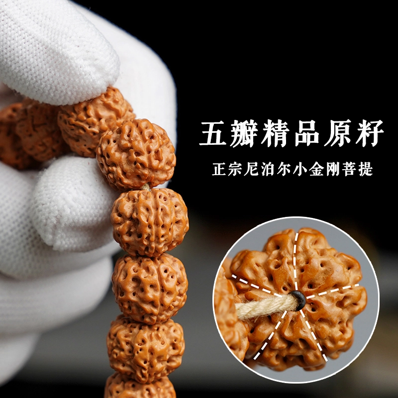赤藤 好运连连福气满满万事顺遂中式国潮复古盘玩高级文玩念珠佛珠手持念佛珠盘玩精品龙纹藏式天珠文玩配饰 金刚菩提 手串 男款