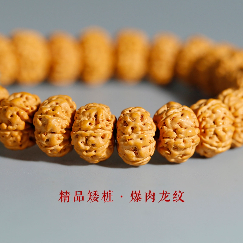 赤藤 新中式复古风时尚简约盘玩念珠福气满满万事顺遂盘玩念珠配饰双圈手链原籽文玩佛珠尼泊尔高级感文玩盘玩 金刚菩提 手串 男款
