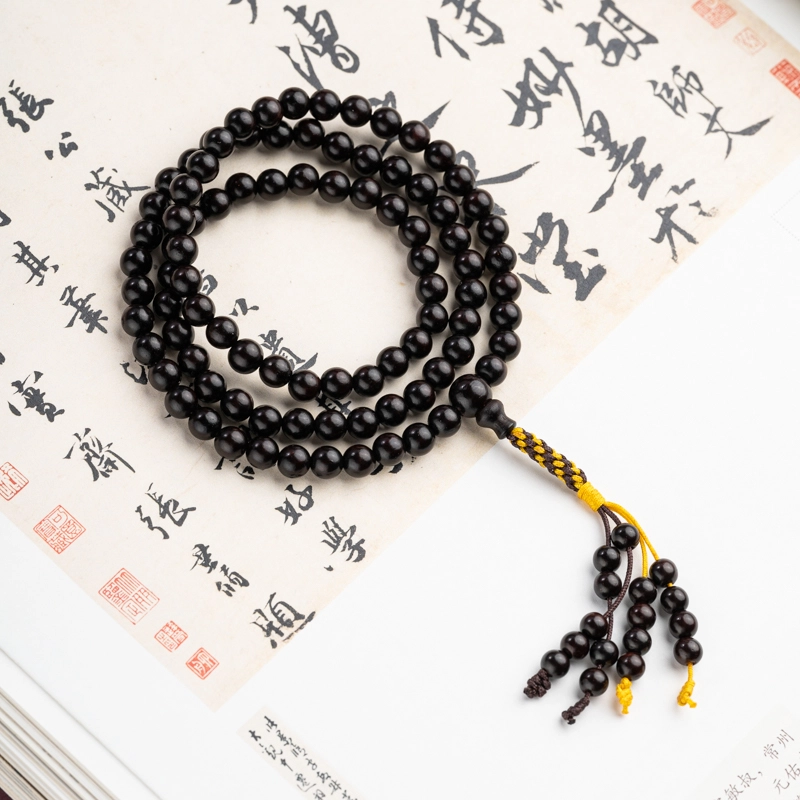赤藤 财源广进万事顺遂吉祥如意好运连连新中式国潮复古转运珠念珠多圈简约小众设计高级文玩盘玩念珠 紫檀属 手串 男女同款情侣款