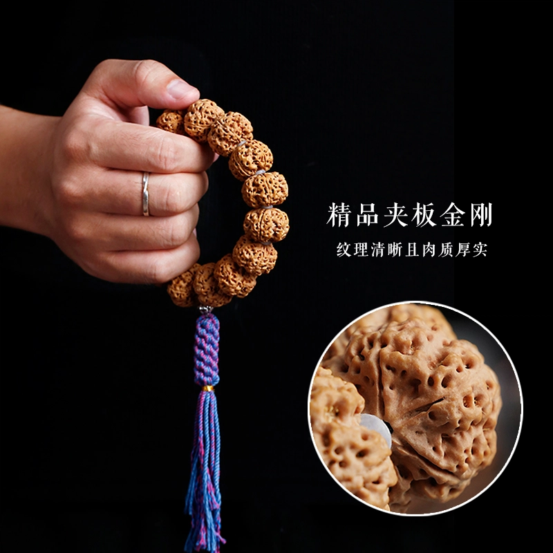 赤藤 时来运转八方来财招财纳福好运连连转运珠新中式国潮大文玩手持夹板爆肉盘玩正品藏式 金刚菩提 手串 男款