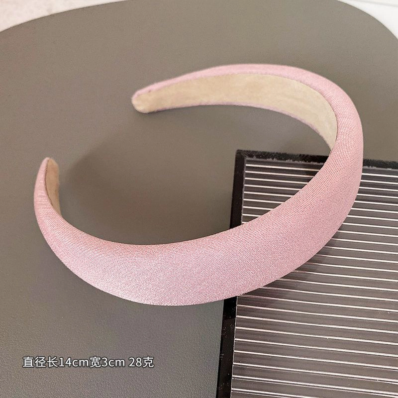 如花梦 粉色海绵宽边高级感压发头箍增高颅顶发捆 布艺 发箍 女款