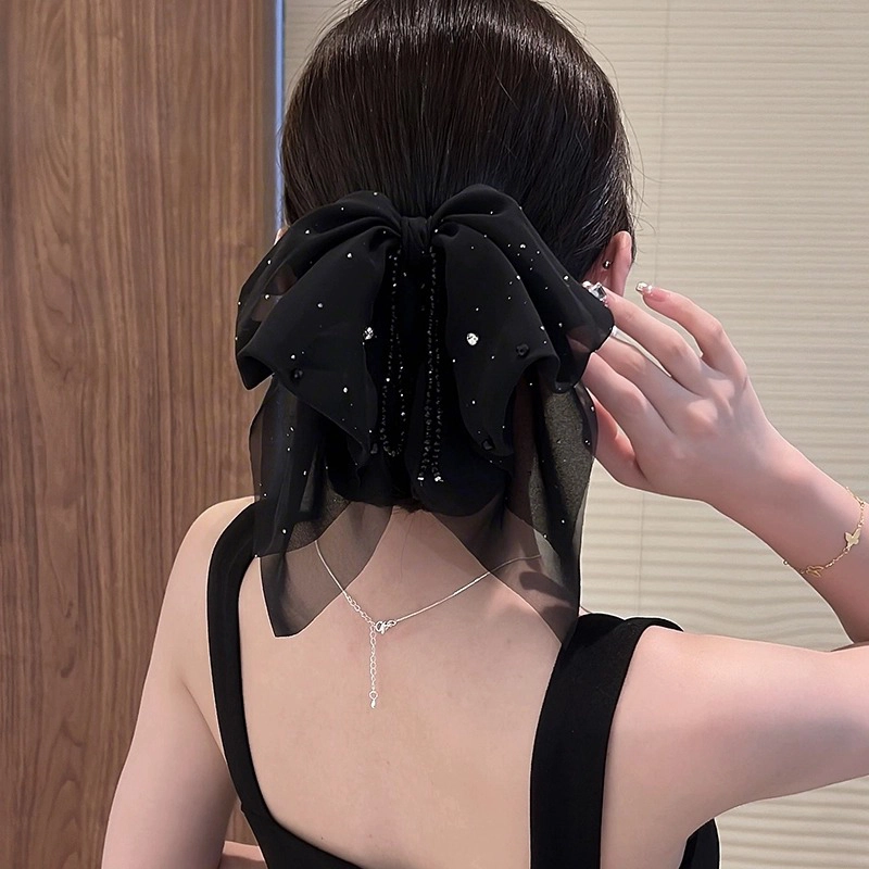 如花梦 高级感时尚百搭精致繁星蝴蝶结#好运 布艺 发夹 女款