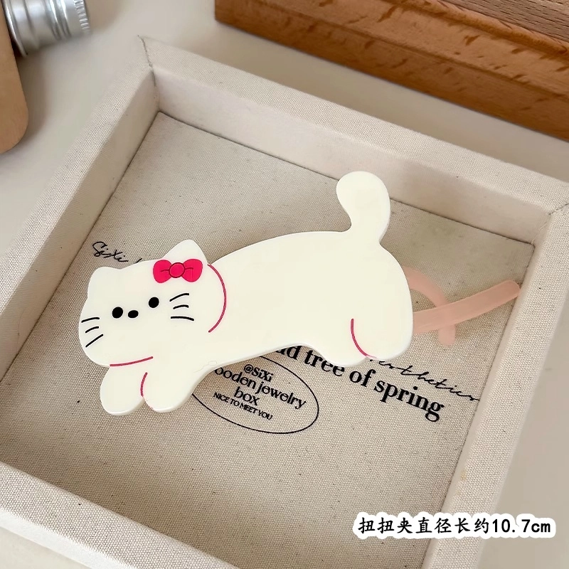 如花梦 可爱小猫高端丸子头 亚克力 发夹 女款
